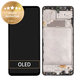 Wyświetlacz do Samsung A22 A225F, Ekran dotykowy z ramką, GH82-25944A, GH82-26047A, Czarny, Black, Genuine Service Pack