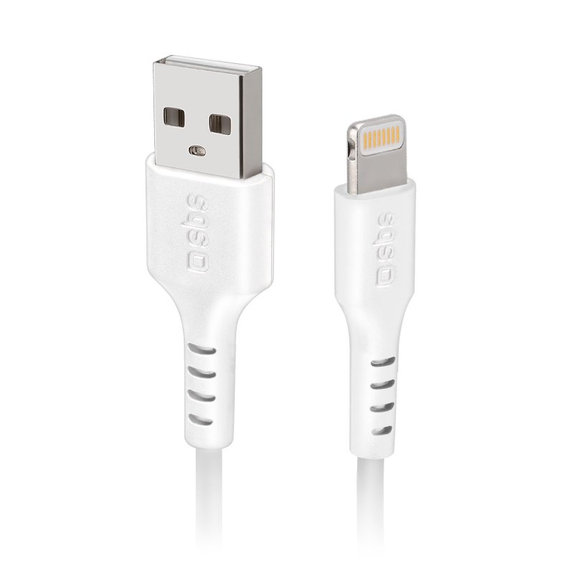 Kabel Lightning / USB (1m), Biały, White, SBS