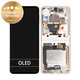 Wyświetlacz do Samsung Z Flip 3 F711B, Ekran dotykowy z ramką, GH82-27243B, GH82-27244B, Kremowy, Cream, Genuine Service Pack