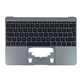 Górna ramka klawiatury z klawiaturą UK do MacBook 12" A1534 (Early 2015 - Mid 2017), Space Gray