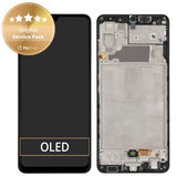 Wyświetlacz do Samsung A32 A325F, Ekran dotykowy z ramką, GH82-25566A, GH82-25579A, Awesome Black, Genuine Service Pack