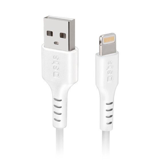 Kabel Lightning / USB (2m), Biały, White, SBS