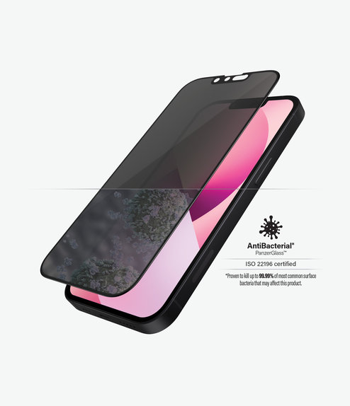 Szklo hartowane do iPhone 13 mini, Case Friendly Privacy AB, Czarny, Black, PanzerGlass