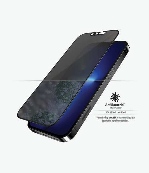 Szklo hartowane do iPhone 13 Pro Max, 14 Plus, Case Friendly Privacy AB, Czarny, Black, PanzerGlass
