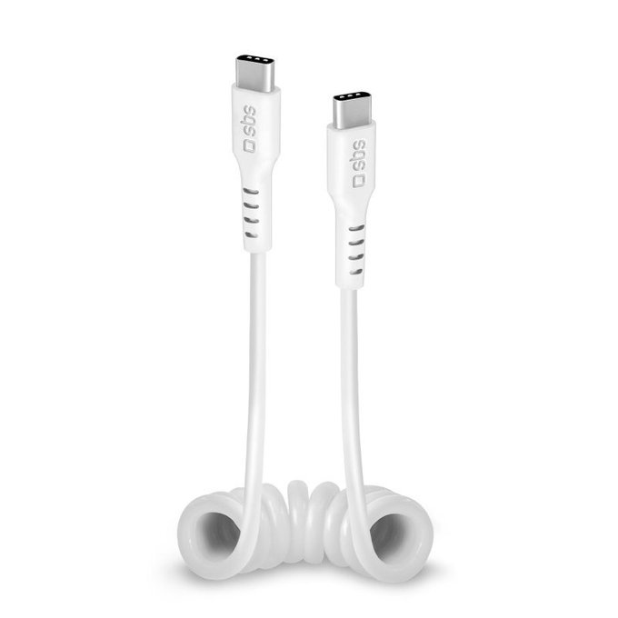 Kabel USB-C / USB-C (1m), spring, Biały, White, SBS