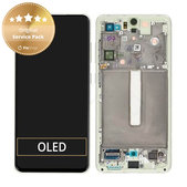 Wyświetlacz do Samsung S21 FE G990B, Ekran dotykowy z ramką, GH82-26414C, GH82-26420C, GH82-26590C, Zielony, Green, Genuine Service Pack