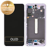 Wyświetlacz do Samsung S21 FE G990B, Ekran dotykowy z ramką, GH82-26414D, GH82-26420D, GH82-26590D, Violet, Genuine Service Pack