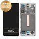 Wyświetlacz do Samsung S21 FE G990B, Ekran dotykowy z ramką, GH82-26414B, GH82-26420B, GH82-26590B, Biały, White, Genuine Service Pack