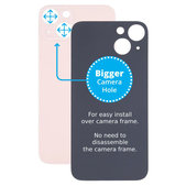 Tylne szklo z duza dziura na aparat do iPhone 13, Różowy, Pink