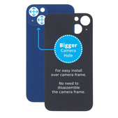 Tylne szklo z duza dziura na aparat do iPhone 13, Niebieski, Blue