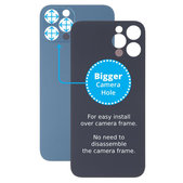 Tylne szklo z duza dziura na aparat do iPhone 13 Pro Max, Niebieski, Blue