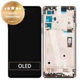 Wyświetlacz do Motorola Edge 20 XT2143, Ekran dotykowy z ramką, 5D68C19192, Frostred Grey, Genuine Service Pack