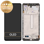 Wyświetlacz LCD + ekran dotykowy + ramka do Samsung M52 5G M526B, GH82-27091A, GH82-27094A, Black, Genuine Service Pack