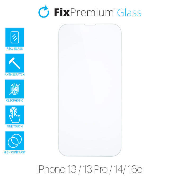 Szklo hartowane do iPhone 13, 13 Pro, 14, FixPremium