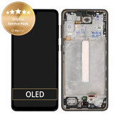 Wyświetlacz do Samsung A33 5G A336B, Ekran dotykowy z ramką, GH82-28143A, GH82-28144A, Czarny, Black, Genuine Service Pack