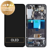 Wyświetlacz do Samsung S22 S901B, Ekran dotykowy z ramką, GH82-27520A, GH82-27521A, Phantom Black, Genuine Service Pack
