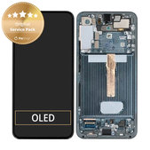 Wyświetlacz do Samsung S22 Plus S906B, Ekran dotykowy z ramką, GH82-27500C, GH82-27501C, Zielony, Green, Genuine Service Pack