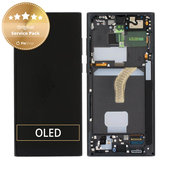 Wyświetlacz do Samsung S22 Ultra S908B, Ekran dotykowy z ramką, GH82-27488A, GH82-27489A, Phantom Black, Genuine Service Pack