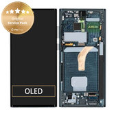 Wyświetlacz do Samsung S22 Ultra S908B, Ekran dotykowy z ramką, GH82-27489D, GH82-27488D, Zielony, Green, Genuine Service Pack