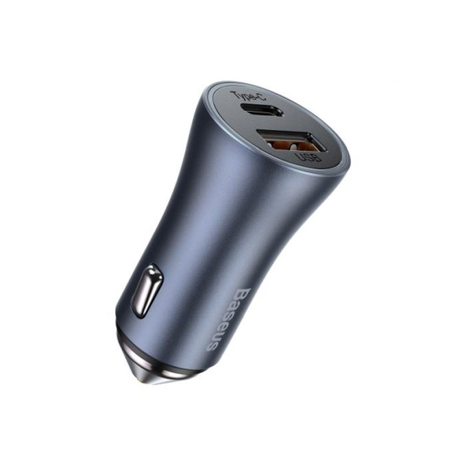 Ładowarka samochodowa USB, USB-C, 3A, Szary, Gray, Baseus
