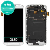 Wyświetlacz OLED do Samsung S4 i9500, Ekran dotykowy z ramką, White Frost