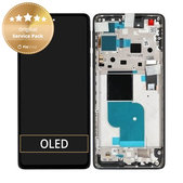 Wyświetlacz do Motorola Edge 30 Pro XT2201, Ekran dotykowy z ramką, 5D68C20263, 5D68C20276, Czarny, Black, Genuine Service Pack