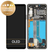 Wyświetlacz do Sony Xperia 10 IV XQCC54, Ekran dotykowy z ramką, A5047173A, Czarny, Black, Genuine Service Pack
