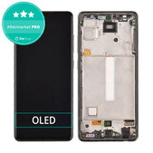 Wyświetlacz OLED do Samsung A52 4G A525F, Ekran dotykowy z ramką, Awesome Black
