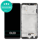 Wyświetlacz OLED do Samsung A32 4G A325F, Ekran dotykowy z ramką, Czarny, Black