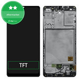 Wyświetlacz do Samsung A41 A415F, Ekran dotykowy z ramką, Prism Crush Black, TFT