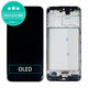 Wyświetlacz OLED do Samsung M21 M215F, Ekran dotykowy z ramką, Czarny, Black