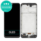 Wyświetlacz OLED do Samsung M31 M315F, Ekran dotykowy z ramką, Space Black