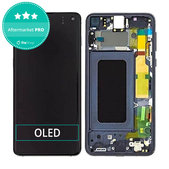 Wyświetlacz OLED do Samsung S10e G970F, Ekran dotykowy z ramką, Prism Black