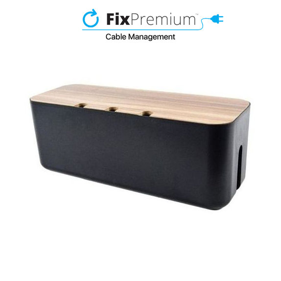 Organizer kabli, Pudełko na kable, Czarny, Black, FixPremium