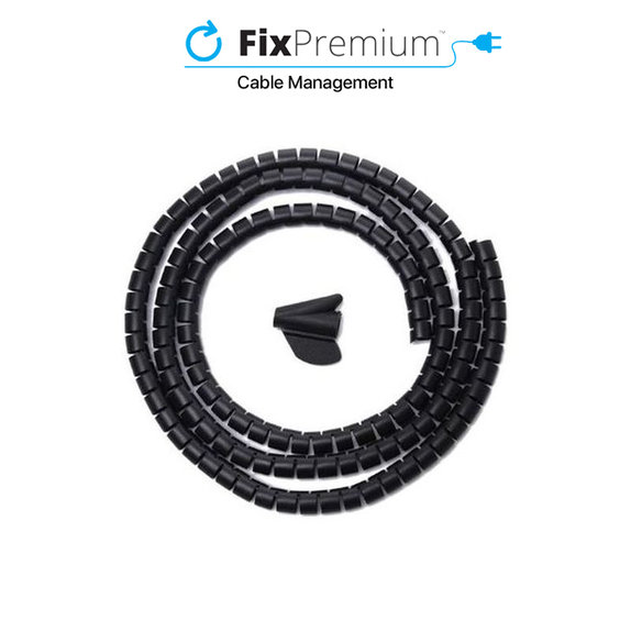 Organizer kabli, Tuba 10mm, długość 2M, Czarny, Black, FixPremium