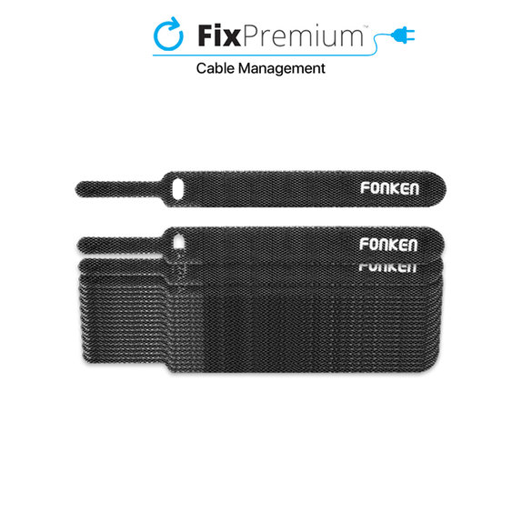 Organizer kabli, Opaski kablowe, 20 szt., Czarny, Black, Fonken