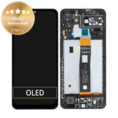 Wyświetlacz do Samsung A04S A047F, Ekran dotykowy z ramką, GH82-29805A, GH82-29806A, Czarny, Black, Genuine Service Pack
