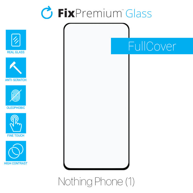 Szklo hartowane do Nothing Phone (1), FullCover Glass, FixPremium