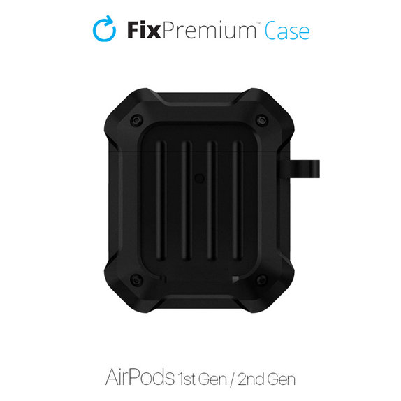 Etui Unbreakable do AirPods 1, 2, czarny, black, FixPremium