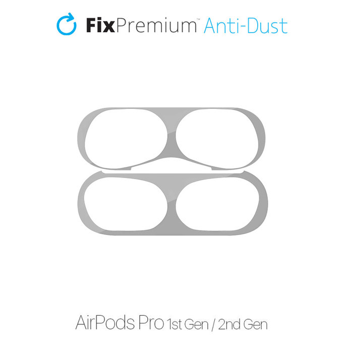 Naklejka przeciwpyłowa do AirPods Pro, srebrny, silver, FixPremium