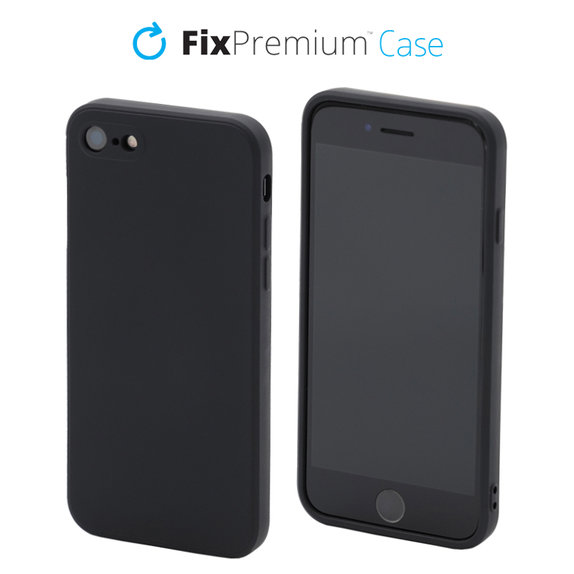 Silikonowe etui do iPhone 7, 8, SE 2020 i SE 2022, Czarny, Black, FixPremium