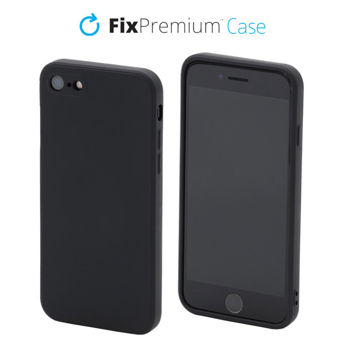 Silikonowe etui do iPhone 7, 8, SE 2020 i SE 2022, Czarny, Black, FixPremium