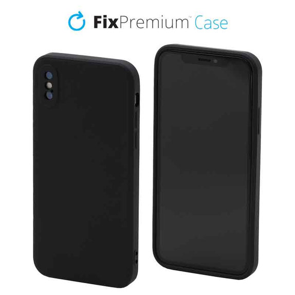 Etui Silikonowe do iPhone X, XS, czarny, black, FixPremium