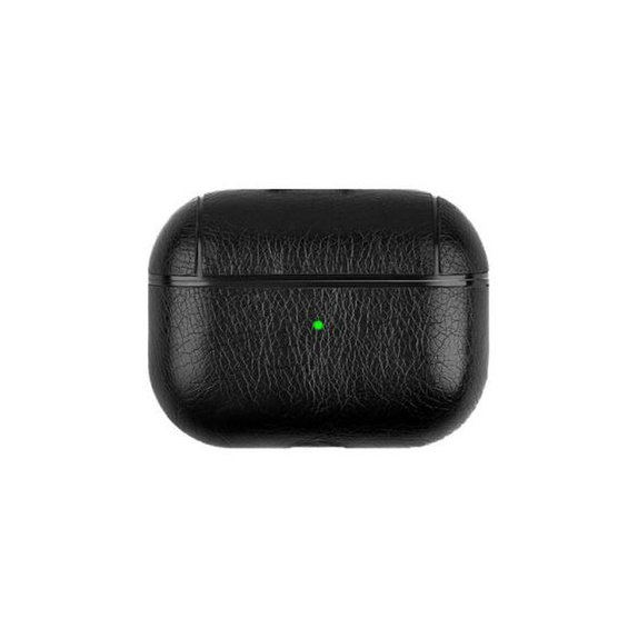 Etui ze Skóry Syntetycznej do AirPods Pro, Czarny, Black, FixPremium