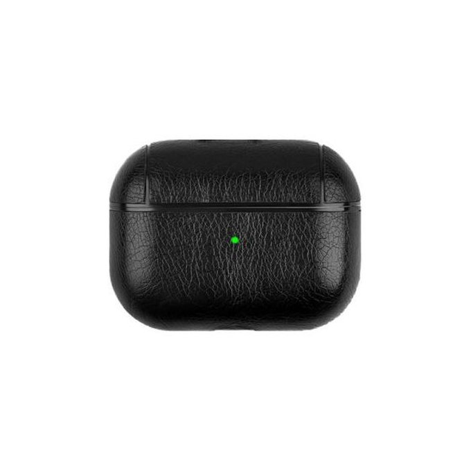 Etui ze Skóry Syntetycznej do AirPods Pro, Czarny, Black, FixPremium