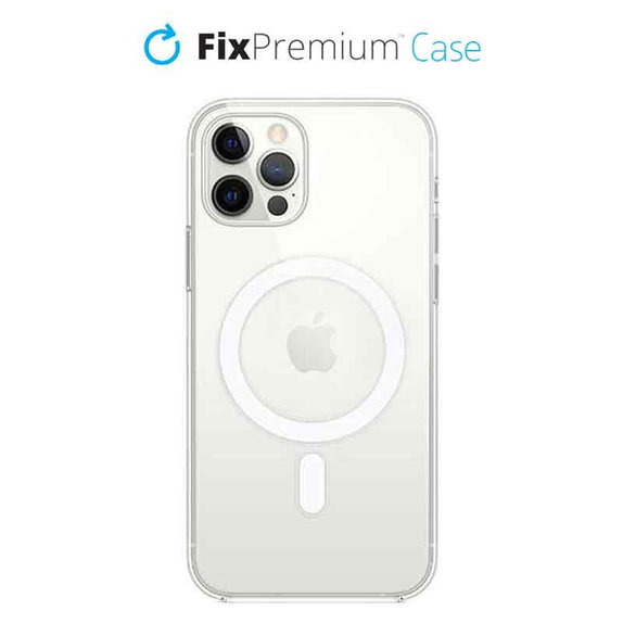 Etui silikonowe z MagSafe do iPhone 12, 12 Pro, Przezroczysty, Transparent, FixPremium
