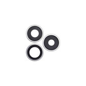 Szklo obiektywu tylnej kamery z ramka (3szt) do iPhone 14 Pro, 14 Pro Max, Srebrny, Silver