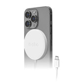 Magnetyczna ładowarka bezprzewodowa, 15W, Kompatybilna z MagSafe, Biały, White, SBS