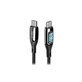 Kabel USB-C / USB-C z LCD, PowerDelivery 100W (1m), czarny, black, SBS