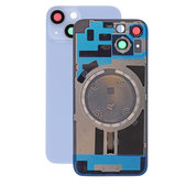 Tylne szkło obudowy z obiektywem aparatu, metalową płytką i magnesami Magsafe do iPhone 14, Niebieski, Blue